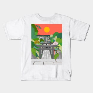 Passage to Light - Miyajidake Shrine Kids T-Shirt